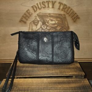 Stone Mountain Black Leather Clutch Wallet Bag